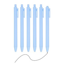 6 Pack Retractable Pens 0.5mm, Black Gel Ink for Office, Bright Blue
