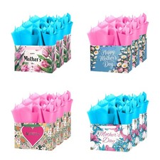 12 Pack Mothers Day Gift Bag with Tissue Paper in Bulk Flower Design for Mom G..