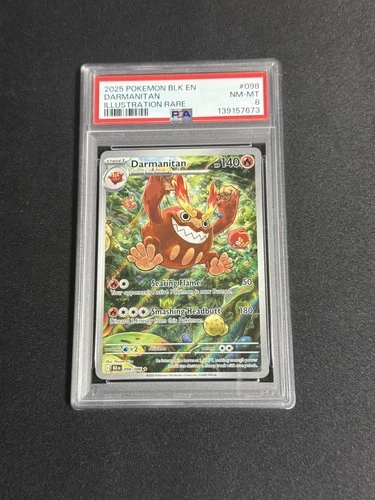 2025 Pokemon Black Bolt Darmanitan #98 Illustration Rare PSA 8