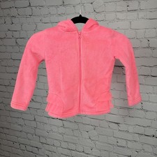 OshKosh Pink Faux Fur Soft Animal Bird Hooded Tulle Ruffles Full Zip Jacket 4T