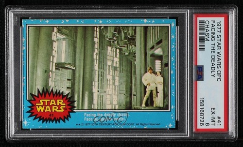 1977 OPC Star Wars #41 Facing the deadly chasm — PSA 6