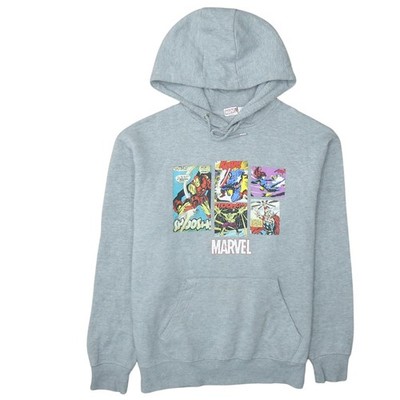 Marvel Herren Pullover Hoodie grau M Comic Grafik Print Fleece