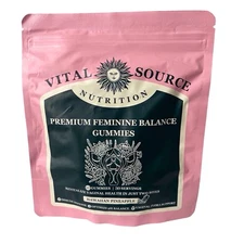 Vital Source Nutrition Premium Feminine Balance Gummies 60 Pc Hawaiian Pineapple