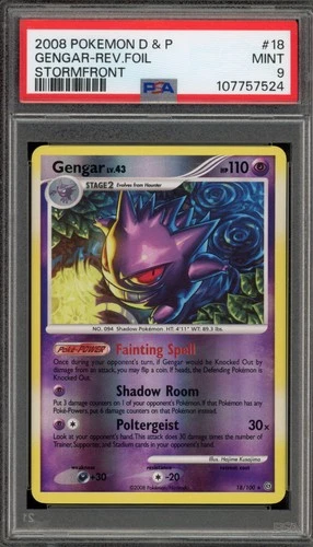 Pokemon Gengar Stormfront Reverse Holo Rare #18 PSA 9 Mint