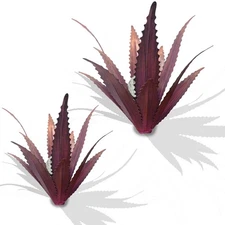 2 PCS Metal Agave Sculpture Decoration, Vintage Country Hand-Painted Sculptur...