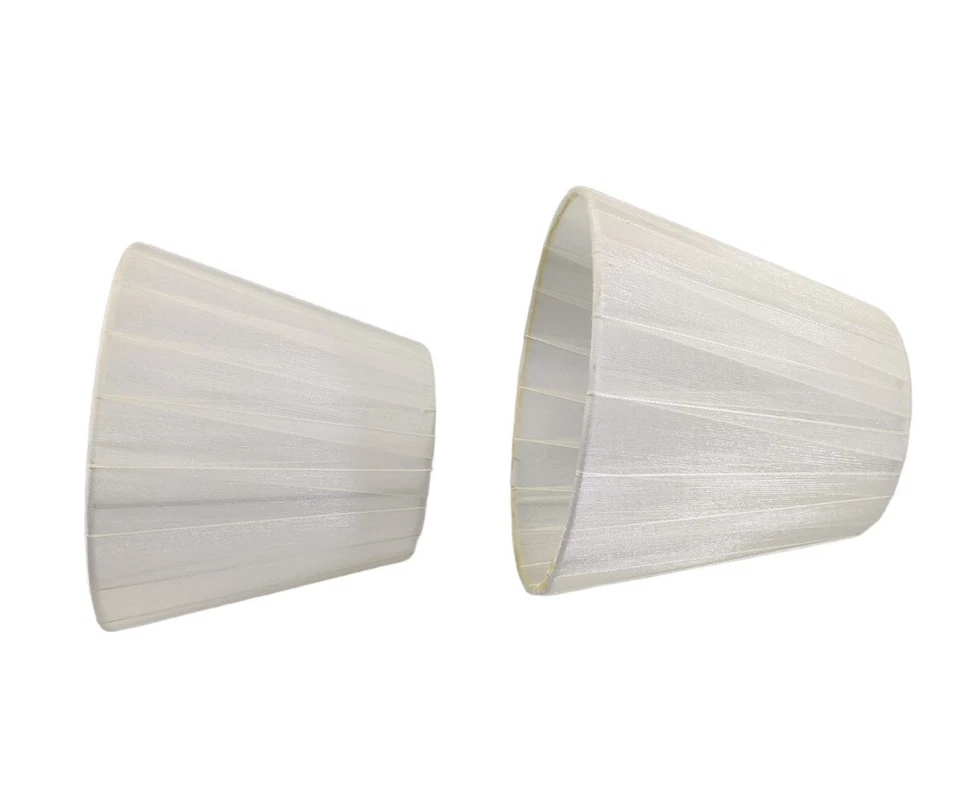 Lote de 2 pantallas de lámpara pequeñas de tela semi transparente blancas Foto 4 de 4