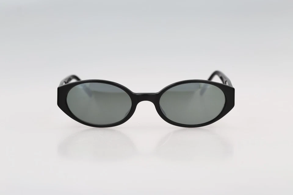 Gafas de sol Emporio Armani 568 020, vintage años 90 plateadas espejadas negras ovaladas Foto 3 de 4