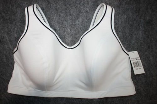 MARIKA Womens Sports Bra Plus Size High Impact White