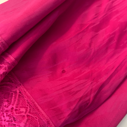 Falda midi de encaje satinado rosa fucsia Maje línea A para mujer talla 36 - Imagen 13 de 16