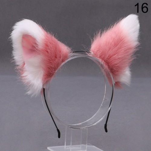 Cute Faux Plush Fluffy Cat Ears Hair Hoop Hairband Head Band Headwear Party - Picture 27 of 35