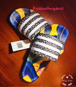 adidas floral slides