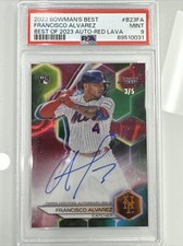 FRANCISCO ALVAREZ 2023 Bowman's Best Red Lava Refractor RC Auto #3/5 PSA 9