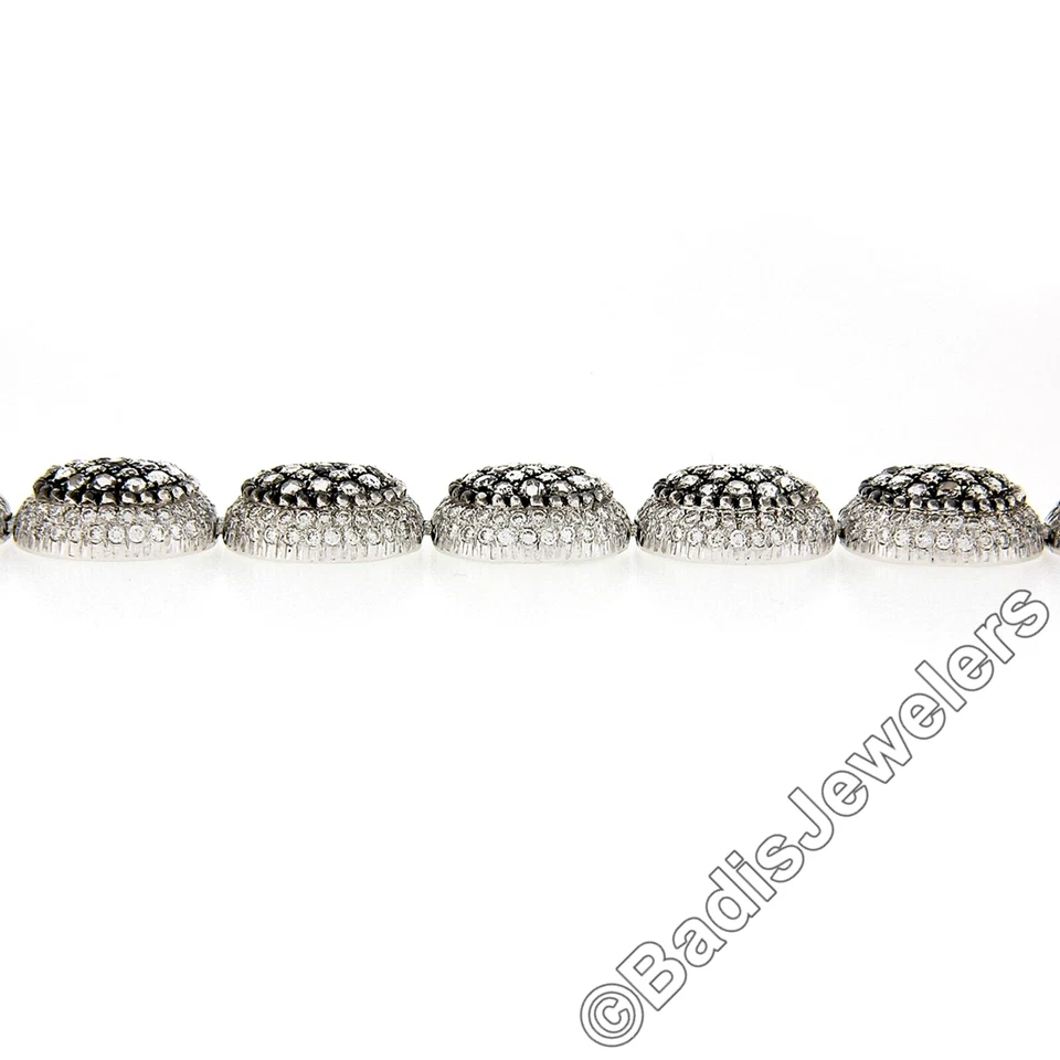 Mouawad 18K White & Black Gold Diamond Dome Rosette Statement Bracelet - Image 4 of 4