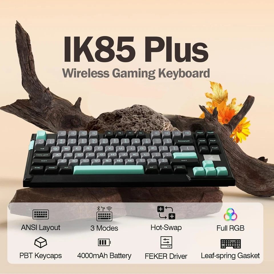 FEKER IK85 Plus Wireless Wired Mechanical Keyboard RGB Light For Laptop PC - Image 2 of 4
