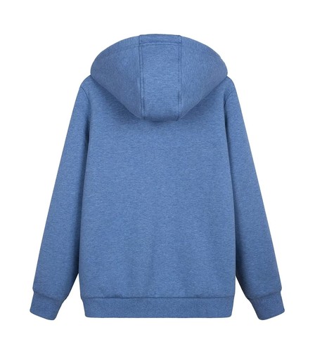 Para mujeres con cremallera completa con capucha forrada de sherpa abrigo cálido de lana invierno primavera chaqueta informal - Imagen 84 de 145