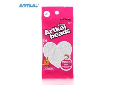 2000 Artkal® MINI A soft - A01 WHITE Ø 2,6 mm Perlen Steckperlen Bügelperlen