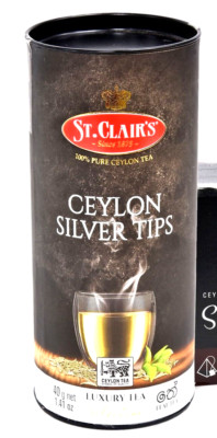 Ceylon Black Tea St.Clair's Silver Tips 100% Pure White Tea 40g Luxury Premium