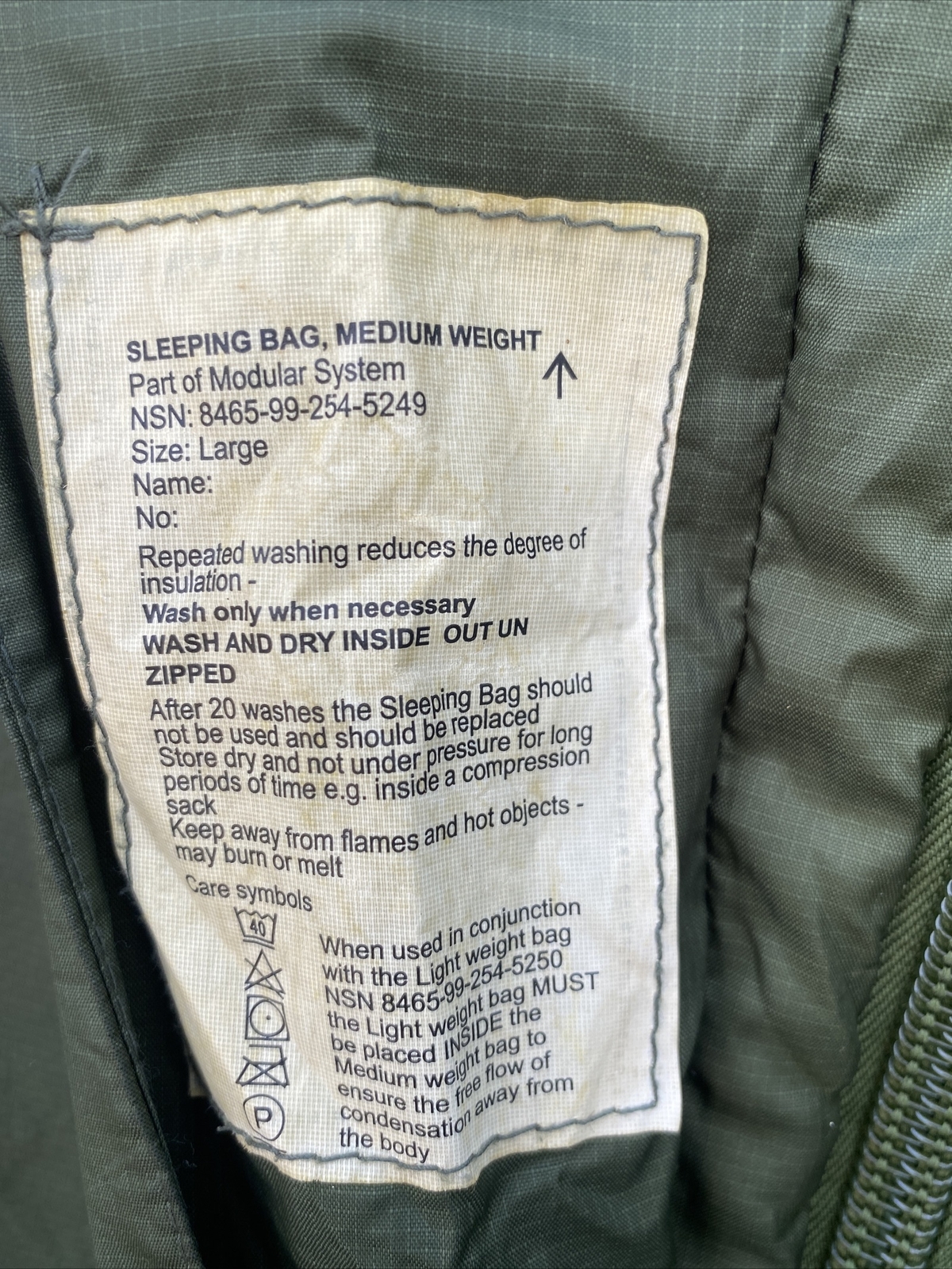 British Military Medium Weight Sleeping Bag Size L eBay