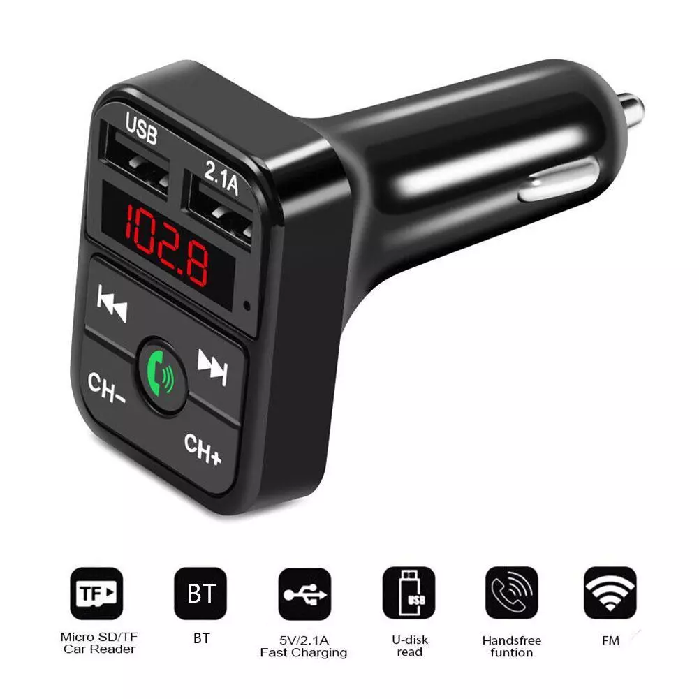 Dual USB Bluetooth Adapter FM Transmitter Auto Radio Car Player MP3 X1 Y7B9