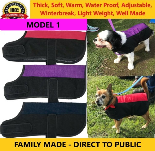 Dog Coat Jacket Jumper Rug Sherp/Wool Padded Waterproof Windbreaker ALL SIZES - Picture 2 of 17