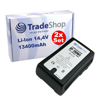 2x Li-Ion V-Mount Akku 14,4V 13400mAh D-Tap für Sony DSR-570WSL HDW-680