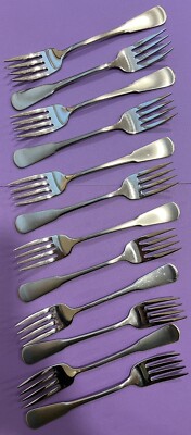 * Set of 12 * Oneida Stainless USA Minute Man Colonial Boston 6-3/4'' Salad Forks