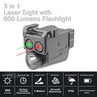 600 Lumens 3 in 1 Red Green Laser Tactical Flashlight Combo Rechargeable