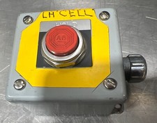 Hoffman Pushbutton Enclosure w/Allen-Bradley Cat #: 800T-B Red Push Button Used