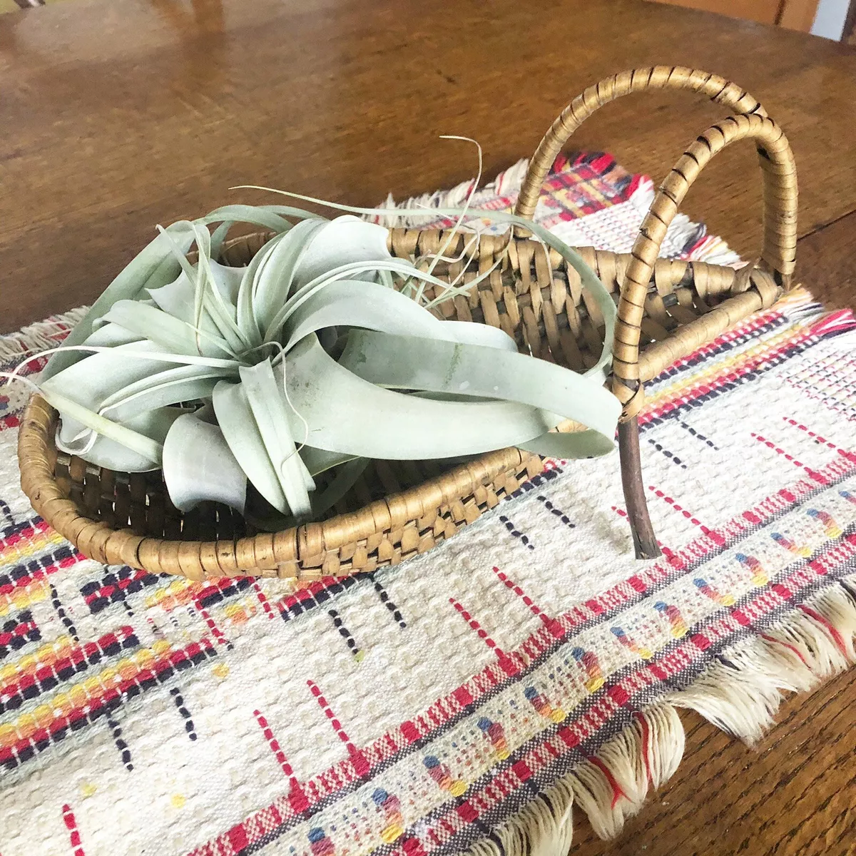 Vintage Wicker Plant Holder Basket Centerpiece Boho Home Decor | eBay