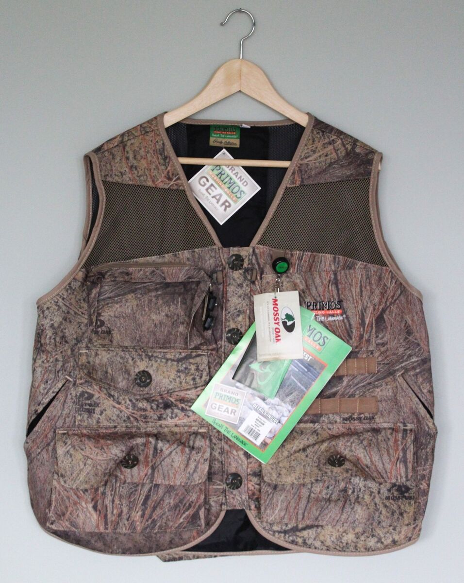 NWT PRIMOS Mossy Oak Brush Camouflage Hunting Vest, Size M NWT PRIMOS Mossy Oak Brush Camouflage Hunting Vest, Size M