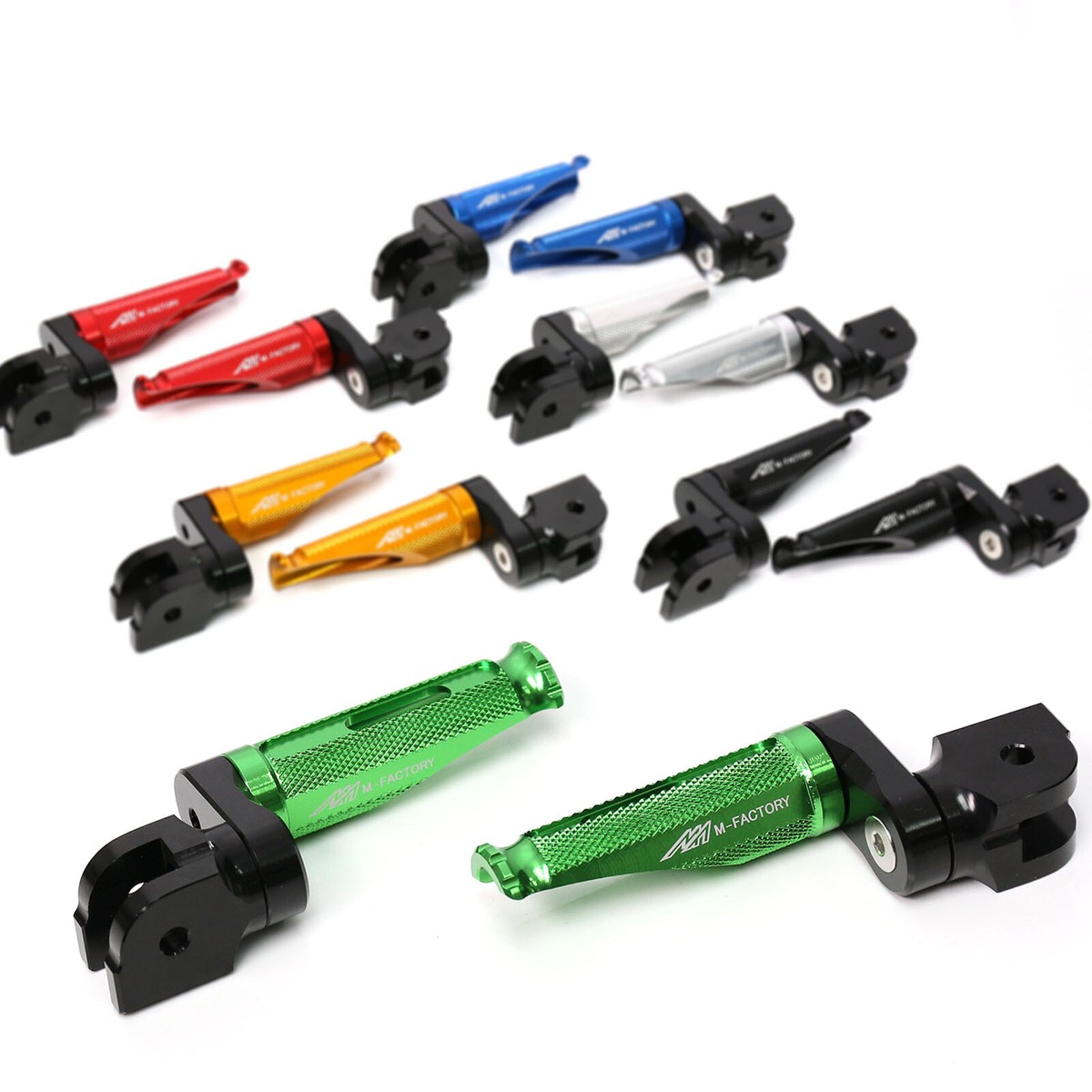 ちびすけページ GREEN Shinobi 25mm Extend Front Foot Pegs For Kawasaki ZX