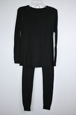 Women's Fruit of the Loom Waffle Thermal Set Black Small 4-6 