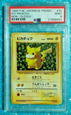 1996 Pokemon Japanese Promo Ivy Pikachu Red Cheeks Non Glossy 25 Psa 9 Mint Ebay