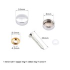 <!--F#f_0-->5Pc Mirror Fixing Nails Copper Screw Cap Polished Chrome Decorative Mirror Nails<!--F/-->