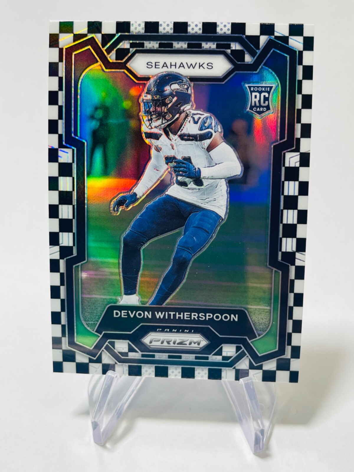 DEVON WITHERSPOON 2023 Panini Prizm RC Rookie BLACK & WHITE Checkerboard #389 SP