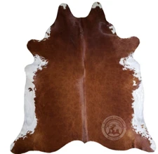 Real Cowhide Rug Solid Brown - Size 6 x 7-8'