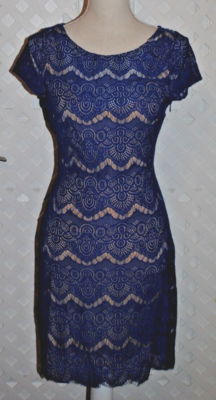 Bebe Women's Open Back Royal Blue Bodycon Lined Lace Dress Size S | eBay