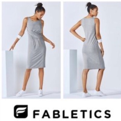 fabletics retta midi gray sleeveless jersey dress | NWT Midi-Dress Fuss-Free Frock two piece lace prom dresses