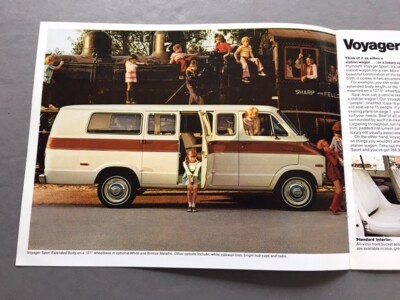 1975 Plymouth Voyager Van Vintage Original Car Sales Brochure