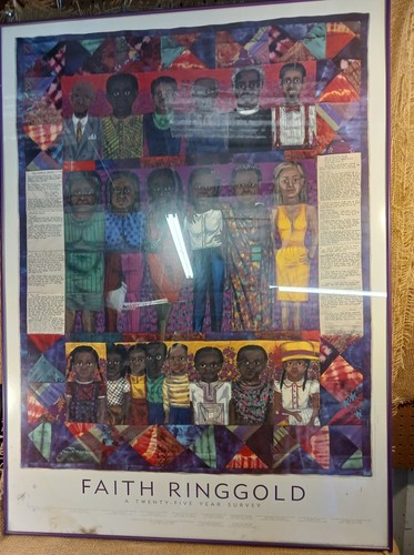 FAITH RINGGOLD print "A Twenty-Five Year Survey"; framed; 46"x34"
