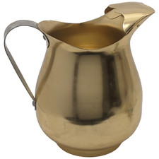 Gold Tone Ball Pitcher Pure Aluminum Ice Lip Made In USA 8" Mid Century Vintage