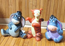 3 Vtg Disney Eeyore  Tiger Rubber Squish Toy