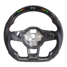 Carbon Fiber Flach Sport LED Lenkrad Fit VW Golf MK7 MK7,5 R R-Line GTI 13-20