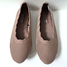 Skechers Shoes Womens 8 Cleo 2.0 Love Spell Mocha Slip On Knit Ballet Flats