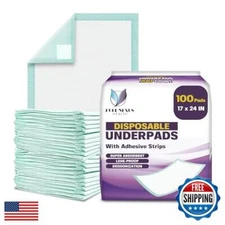 PureNexus Health Disposable Bed Pads for Adults 17 x 24 (100 Count) - Super A