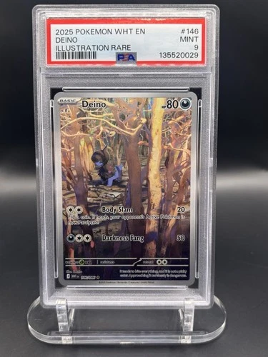 5873 Deino 2025 Pokemon White Flare #146 Illustration Rare BGS 9