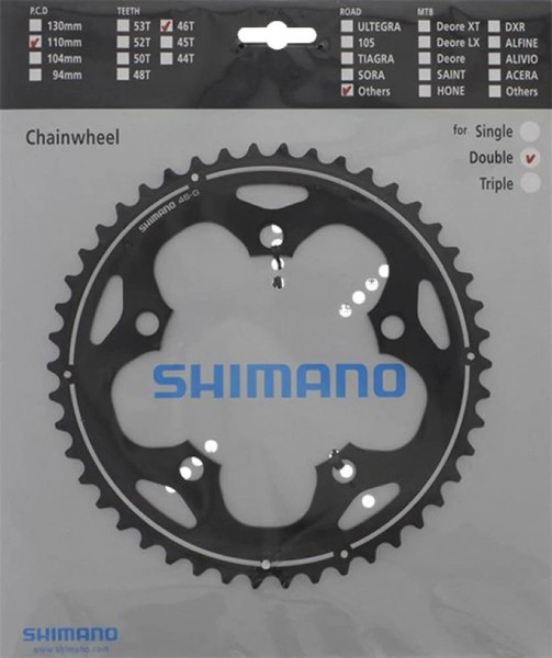Shimano Kettenblatt FC-CX50 46 ZäHne Schwarz - PräZiser Antrieb FüR Cyclocros...-image