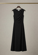 ASTR The Label Size M Black Sleeveless Ruched Long Maxi Dress Regular Solid