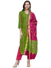 GoSriKi Women Rayon Kurta Pant With Dupatta