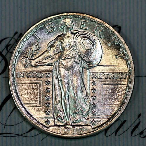 * 1917-P T2 FH * SUPERB+ GEM BU MS STANDING LIBERTY QUARTER * FROM COLLECTION